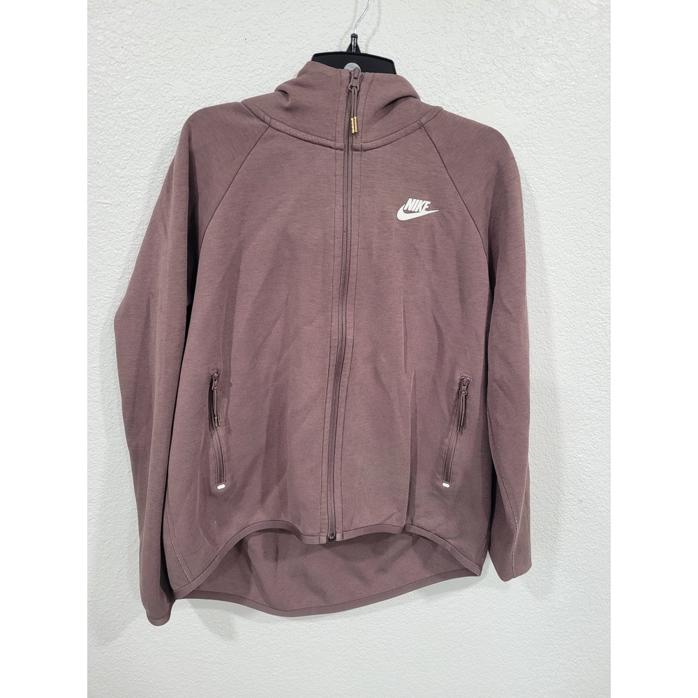 Nike Tech Fleece Full Zip Hoodie Plum Mauve‎ Women S High Neck Scuba Jacket #23